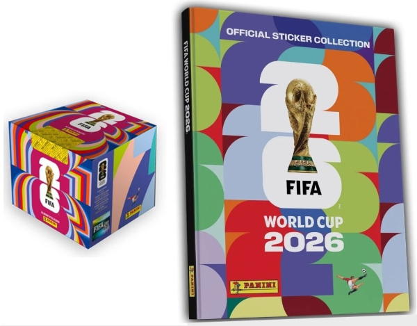 PANINI Box mit 100 Tüten und Hardcover Album, FIFA World Cup 2026 Stickerkollektion